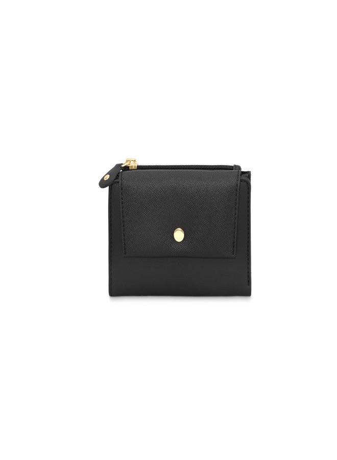 Fastrack Black Wallet | Faux Leather Women’s Wallet with Card Slots & Magnetic Closure | Compact Ladies Wallet for Daily Use - Image 1